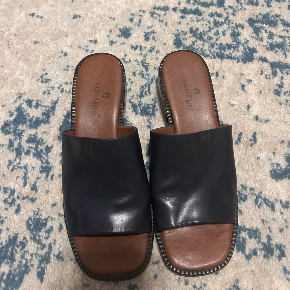 Black with a brown leather under